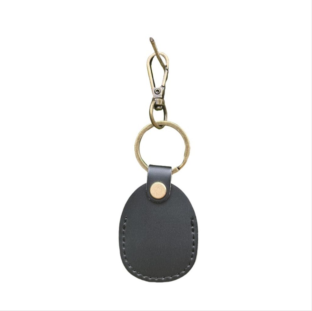 INF Stilvolle schwarze Kunstlederhülle für Apple AirTags Tracker Schwarz