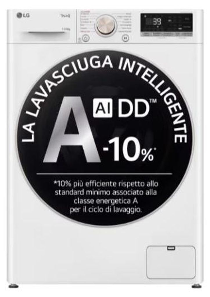 LG D4R7011TSWG Serie R7 was-droogcombinatie 11/6 kg 1400 Productafbeelding 