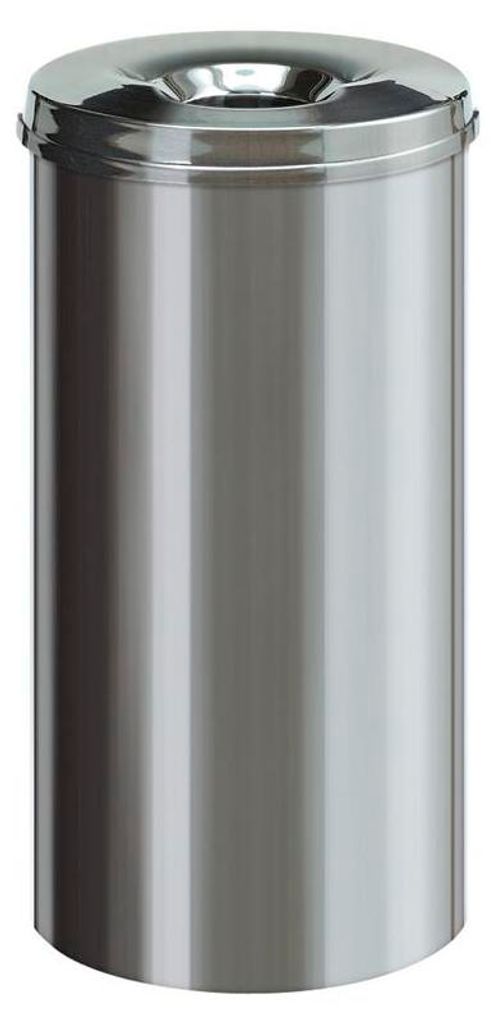 Feuerlöschender Papierkorb Edelstahl 50 Liter - Edelstahl Produktbild 