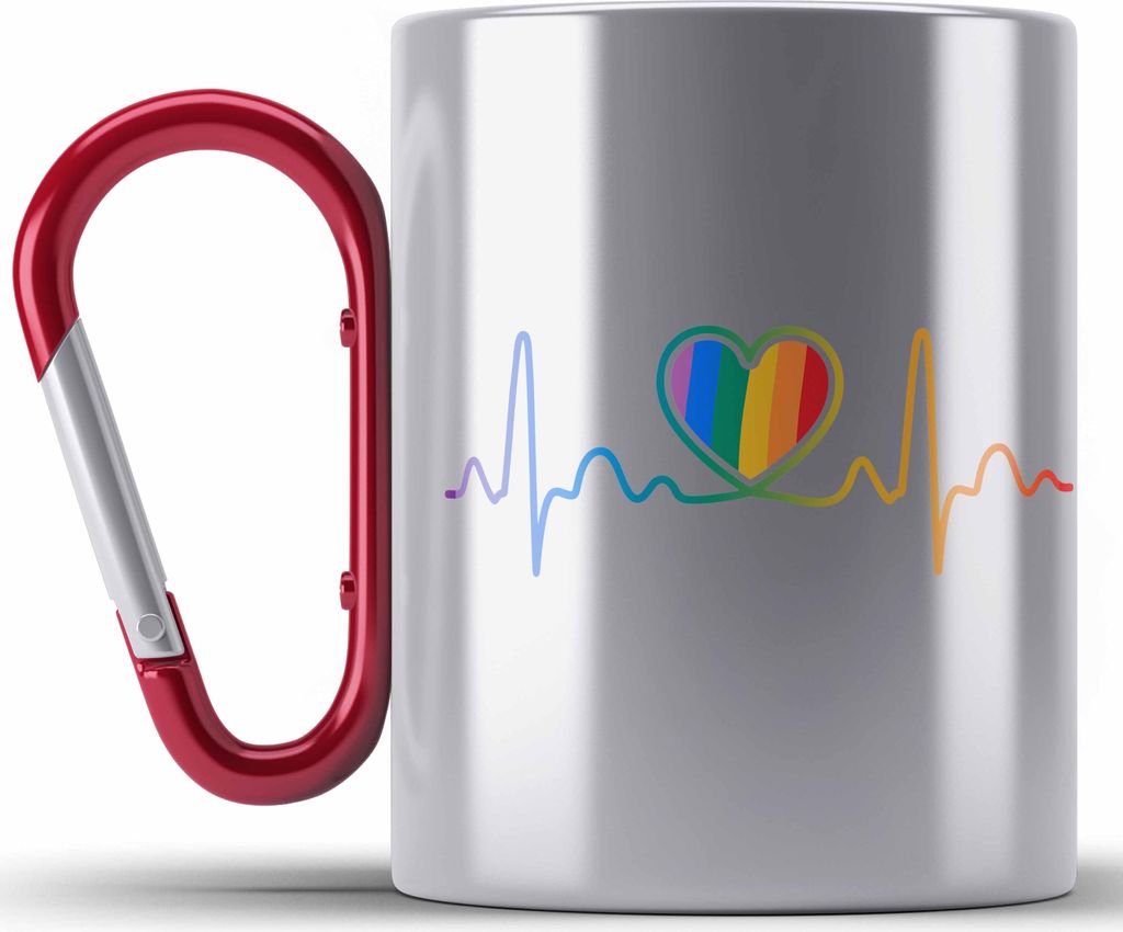Trendation - LGBT Edelstahl Tasse Karabiner Geschenk für Produktbild 