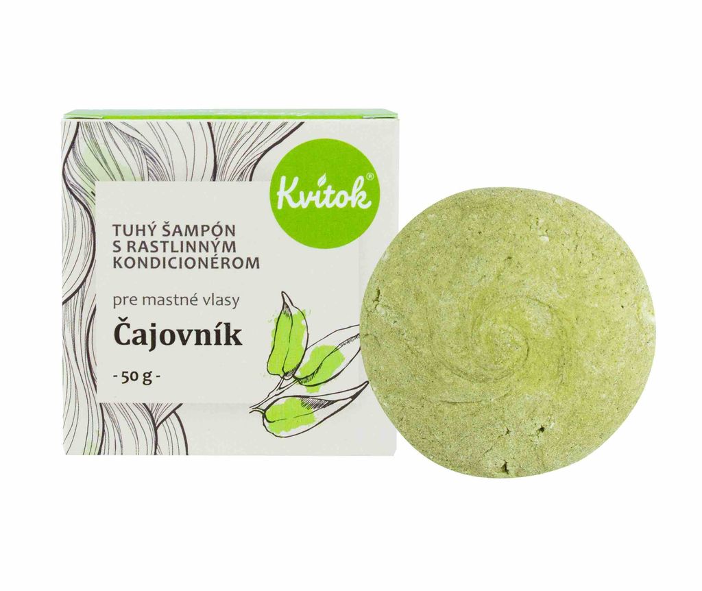 Kvitok Natural Festes Shampoo Teebaum für fettiges Haar XL 50 g