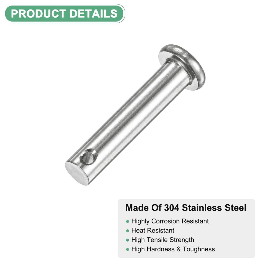 10 Stš¹ck Einloch Klauenstifte, M6 x 30mm 304 Edelstahl Flachkopf Klauenstifte fš¹r mechanische Verbindungen/Fixteile/Schiffsausrš¹stung, Ver...