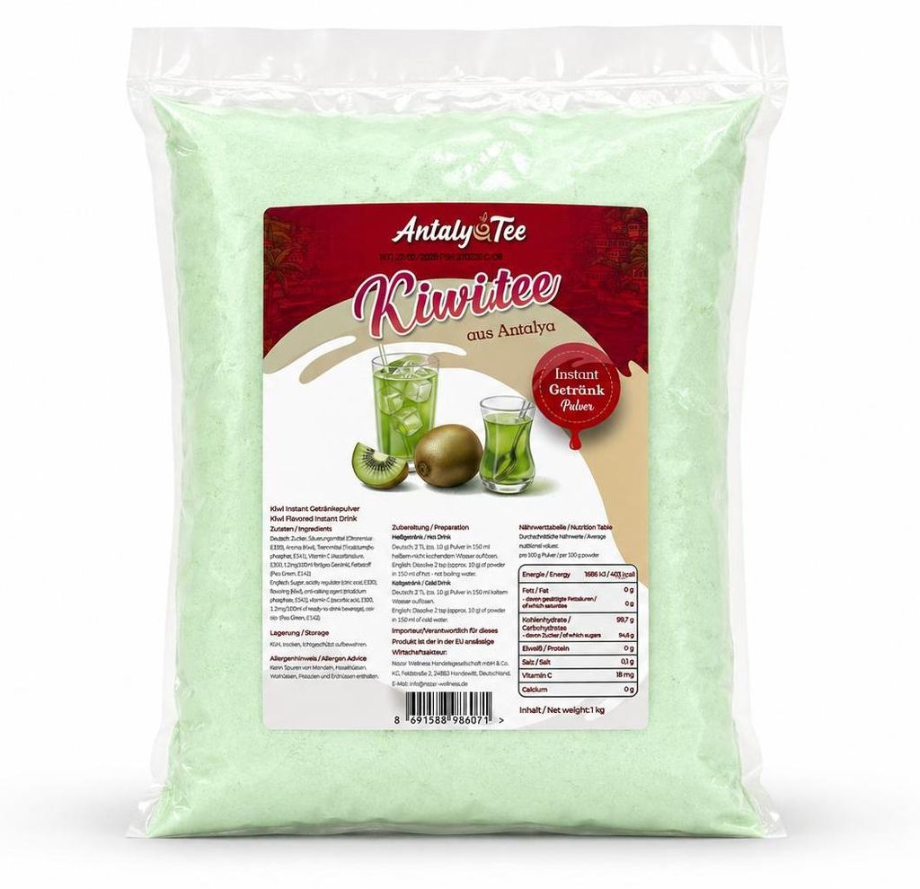 Kiwi Instant Getränkepulver 1 kg – für Heiß- und Produktbild 