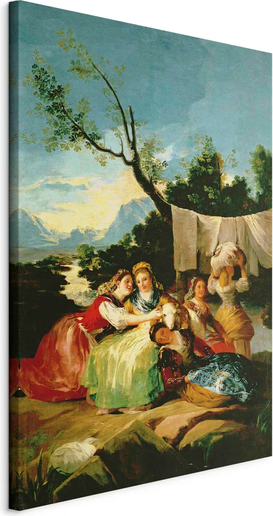 Quadro su Tela Le Lavandaie Goya 80x120 cm - Riproduzione Artistica Italiana