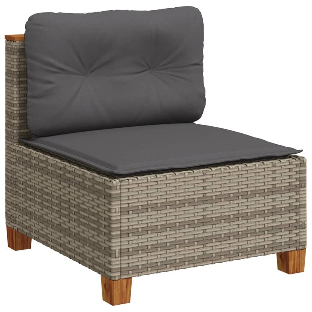 vidaXL Gartensofa ohne Armlehnen mit Kissen Grau Poly Produktbild 