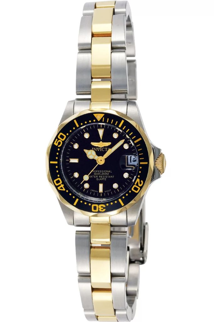 Invicta Pro Diver 8941 Damen uhr - Wasserdicht - Analog - Quarzuhrwerk - Edelstahl mit schwarzen zifferblat - 24mm
