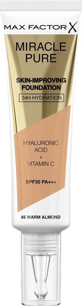 Max Factor Miracle Pure Skin-Improving Foundation langanhaltendes Make-up mit Hydratationswirkung 45 Warm Almond 30 ml
