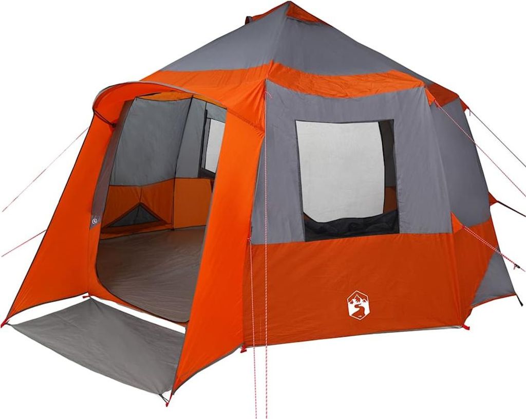 vidaXL Kabine Zelt 12-Personen Grau und Orange 405 x 405 x 273 cm
