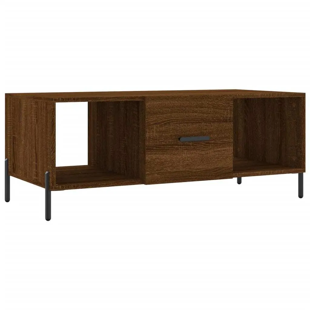 Tavolino in rovere marrone 102x50x40 cm materiale a base di legno
