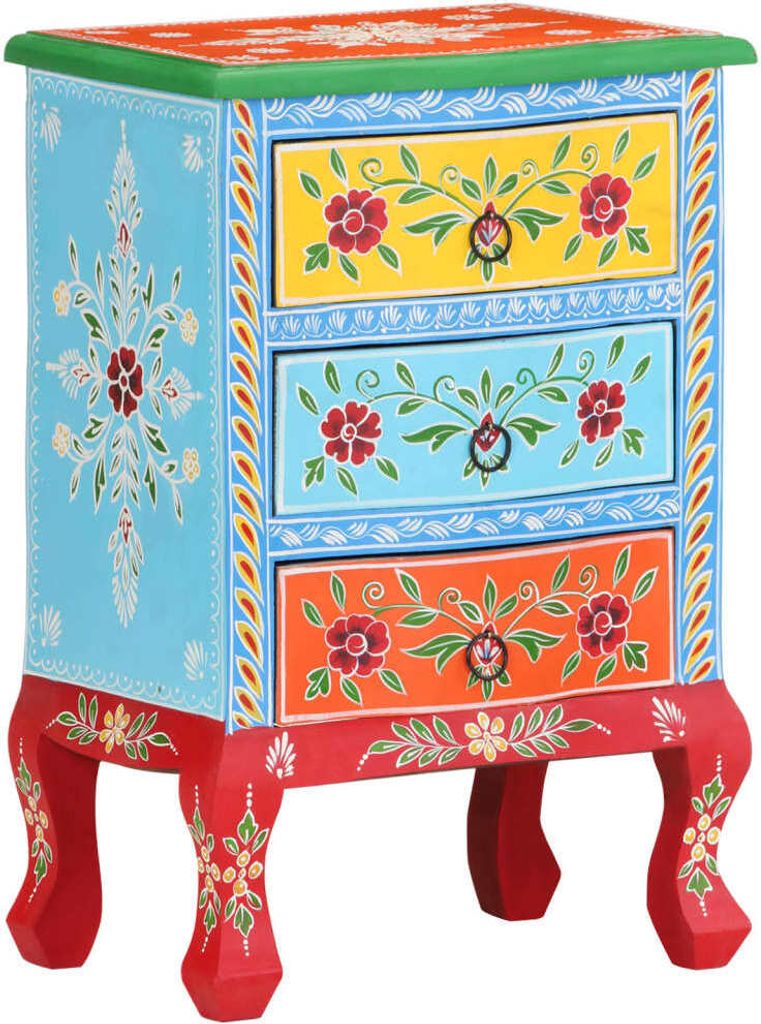 Maison Exclusive - Nachttisch Handbemalt 40x30x60 cm Mango Massivholz