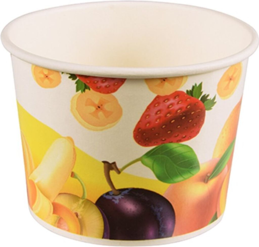 Papstar Eisbecher Pappe 500ml 50 St. Ø 11,2 cm 7,8 cm Früchte-Dekor Becher Eis Sommer