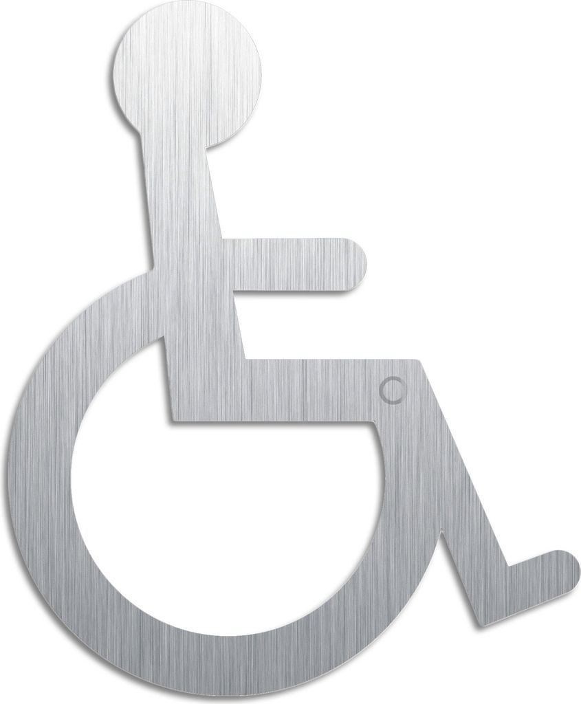Toilettenpiktogramm-Rollstuhl Türschild aus Edelstahl H=120 Produktbild 