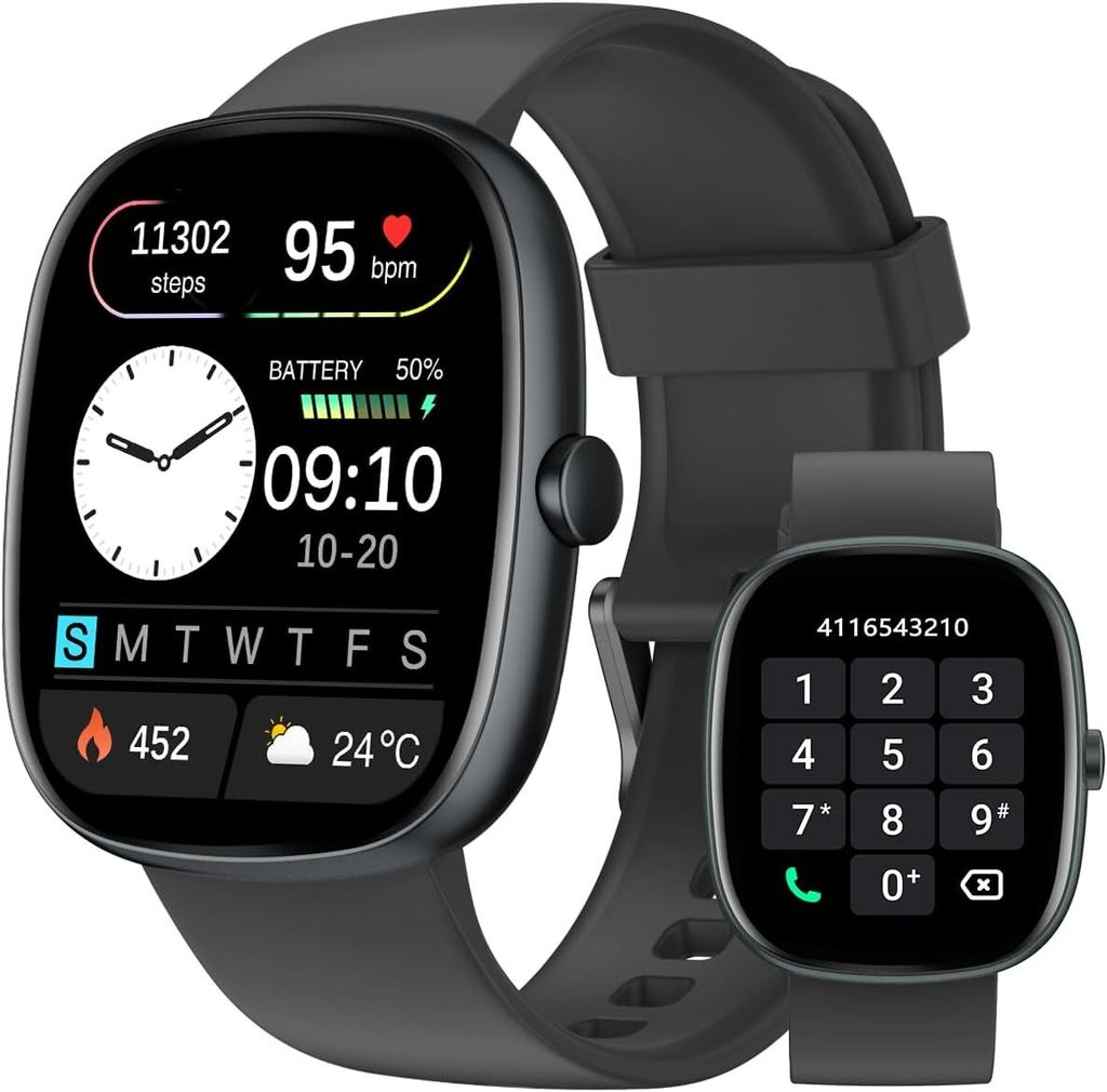 Smartwatch Damen Herren mit Telefonfunktion Pulsmesser, Produktbild 
