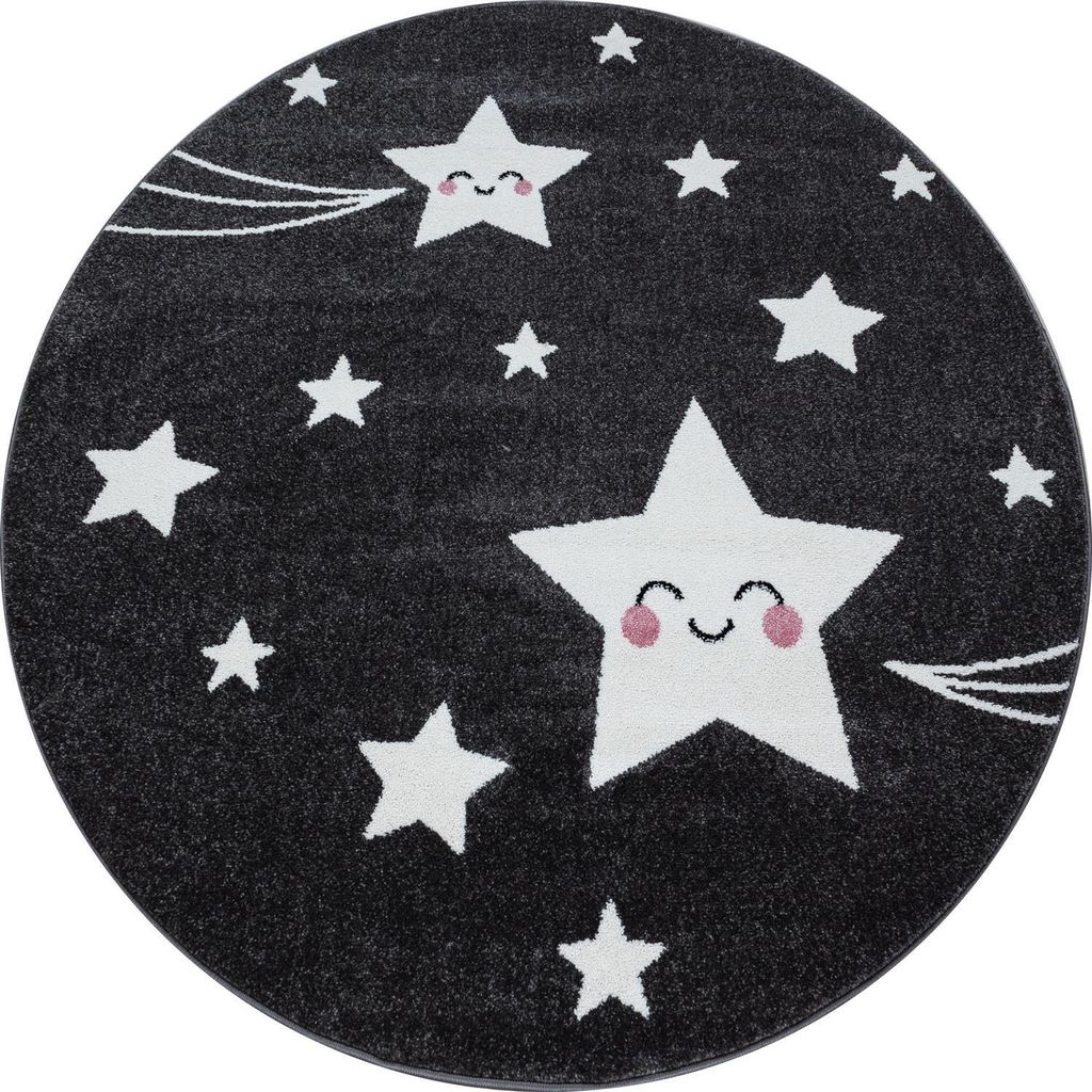 Kinder Teppich KIDS Grau 160 cm Rund