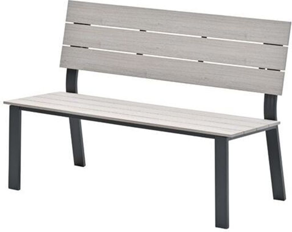A studio shot of a park bench.