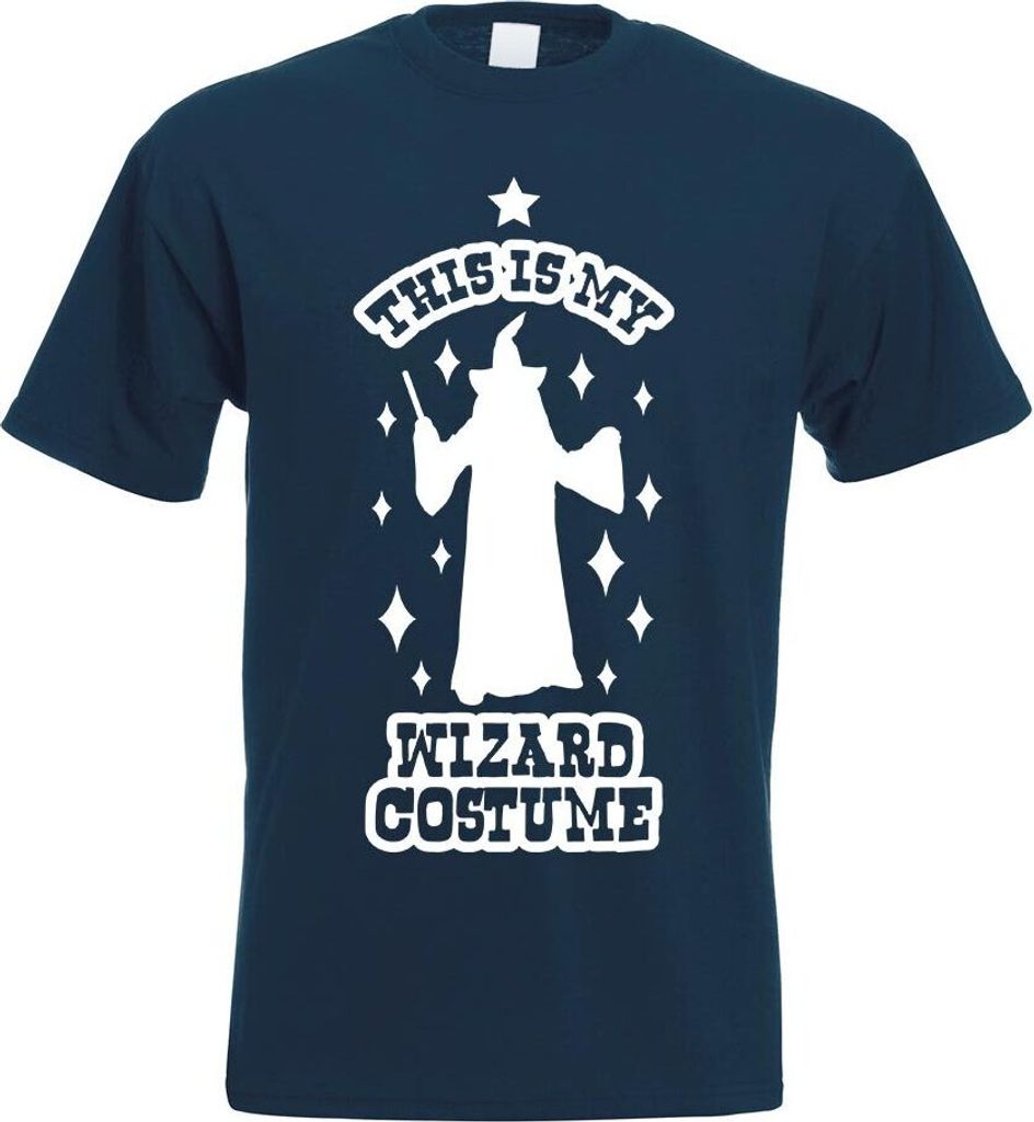 Kiwistar - T-Shirt - Navy - This is My Wizard Costume Motiv Bedruckt Funshirt Design Print - mit Motiv Bedruckt - Funshirt Design - Sport - Freizei...