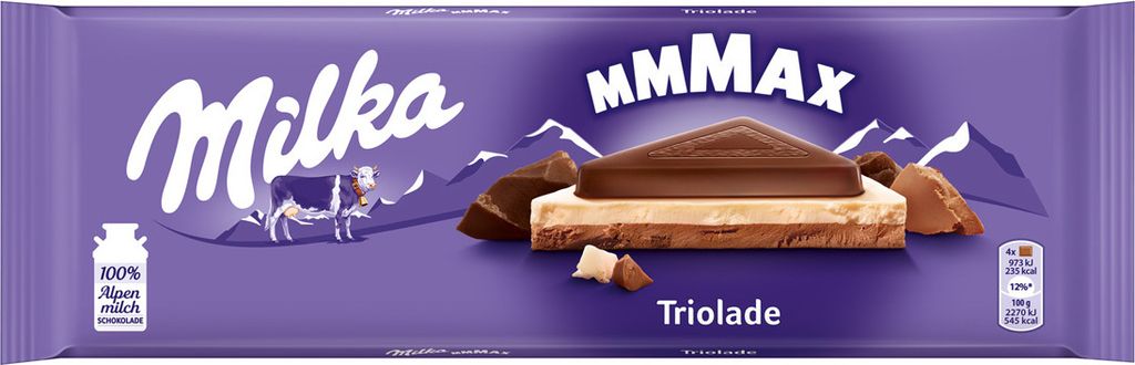 Milka Max Triolade Drei Schichten Weiße, Dunkle & Produktbild 