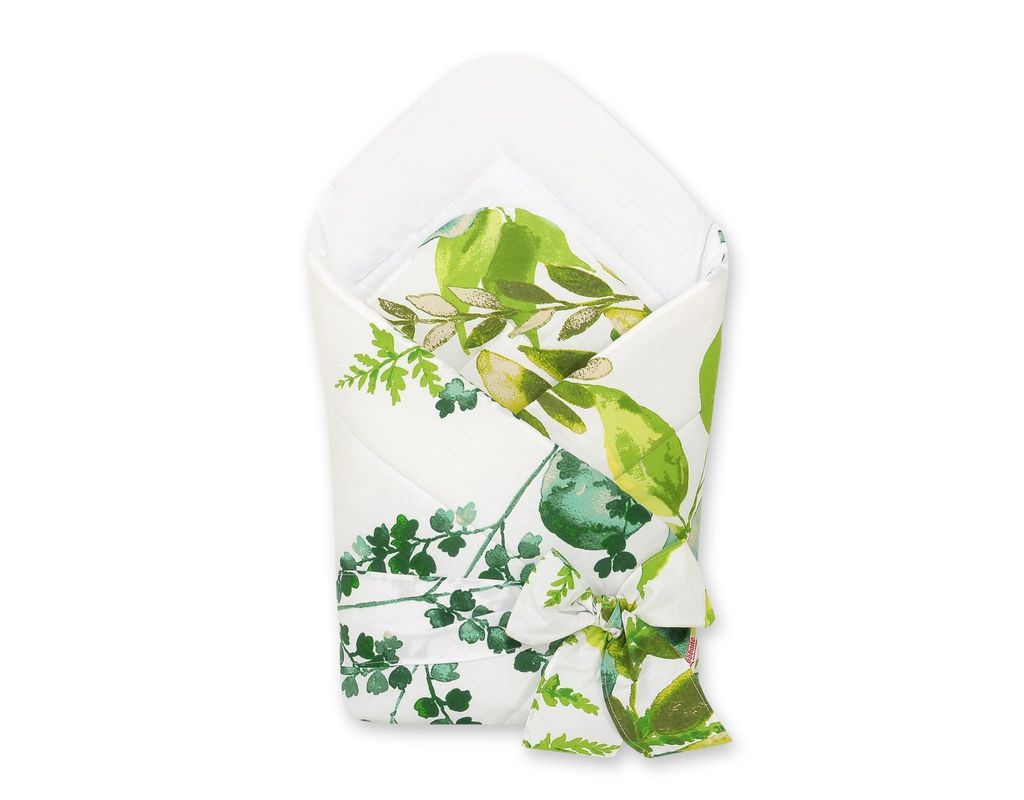 Doppelseitiges weiches Tragetuch für Babys mit Bändern - Eukalyptus