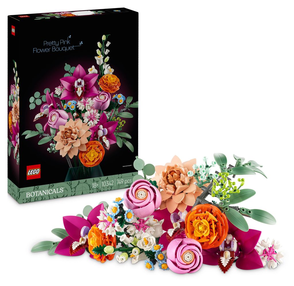 LEGO® Botanicals 10342 Le joli bouquet de fleurs roses Image du produit 
