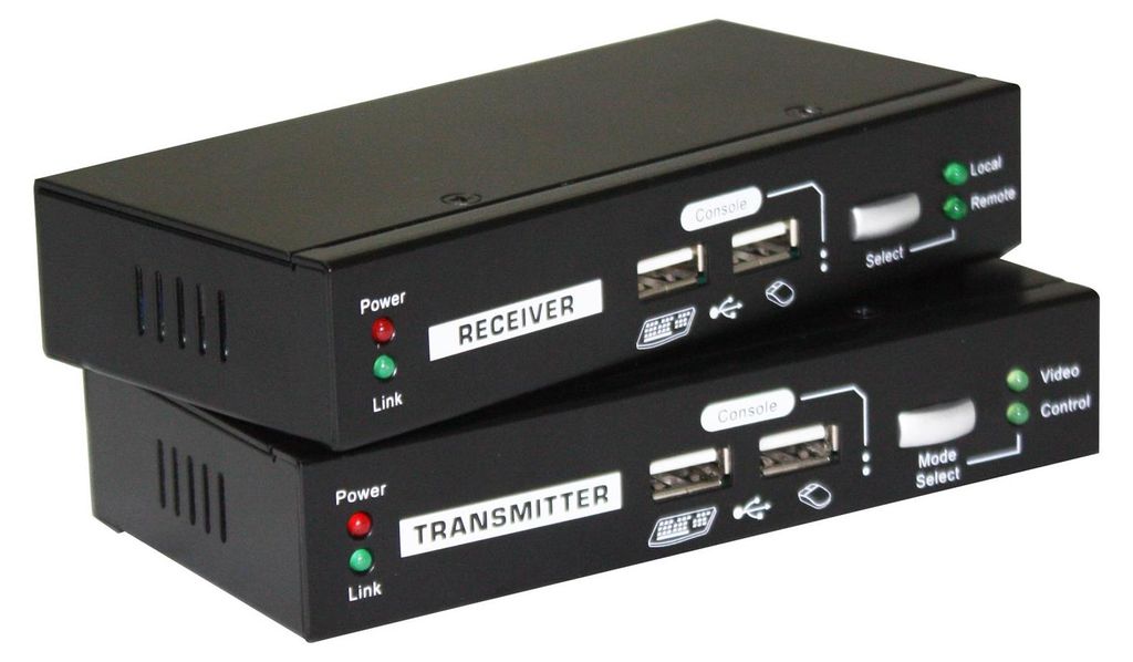 LevelOne KVM over Cat.5 Extender - Sender und Empfänger - Kabelgebunden - 100 m - Cat5 - Cat5e - 1920 x 1200 Pixel - Tastenkombination - Drucktasten
