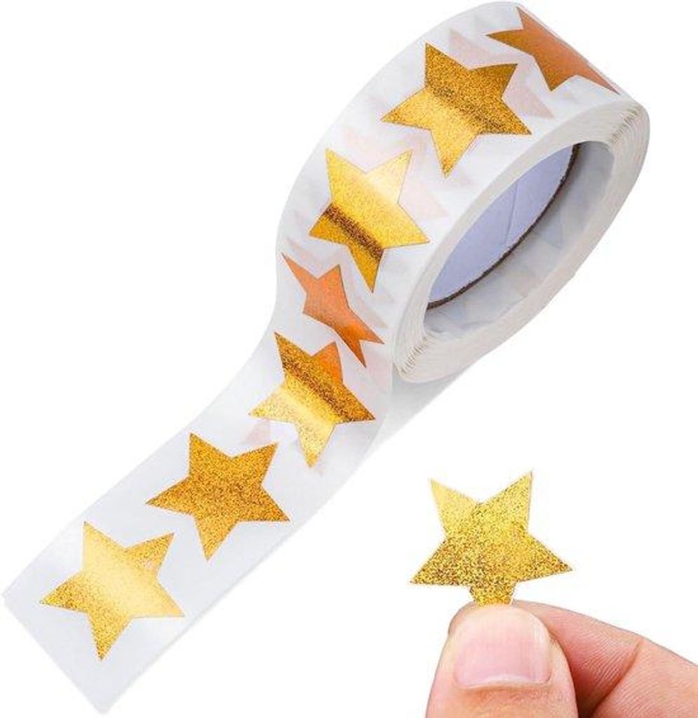 Gelbe Ster-Sticker-Set - Selbstklebend - Decorativ - Scrapbooking - Basteln - Geschenk-Sticker - 500 Stück