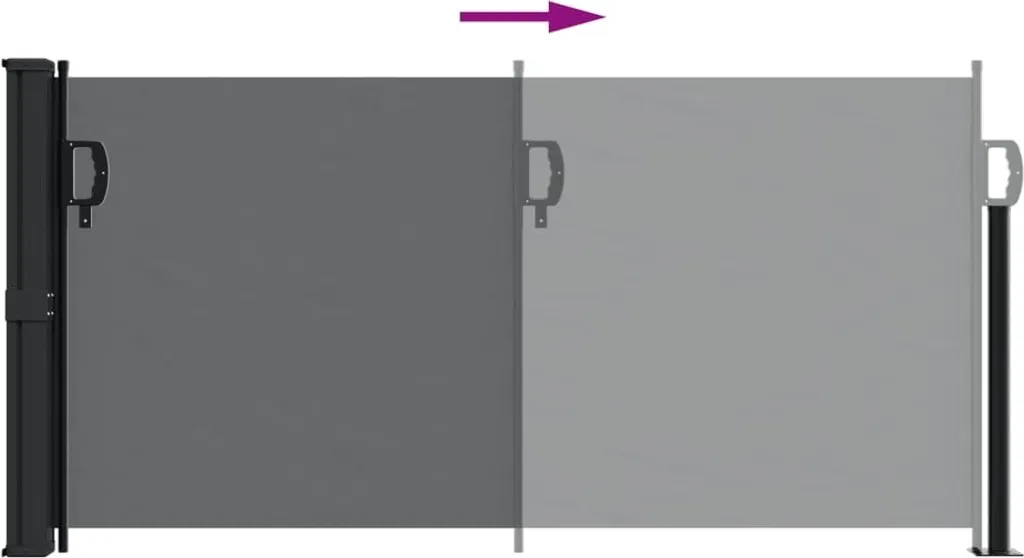 VidaXL Tenda Laterale 100x500 cm Nera - Privacy e Protezione Vento - 5
