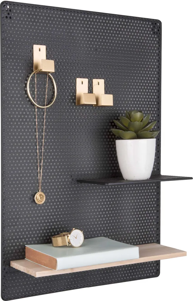 Pêle-mêle Mural Perky Mesh en Métal Noir - Support à Grille Style Industriel - 3