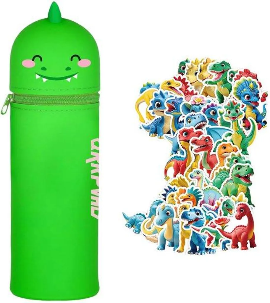 Étui Kawaii silicone pour fournitures scolaires - Trousse souple 2 en 1