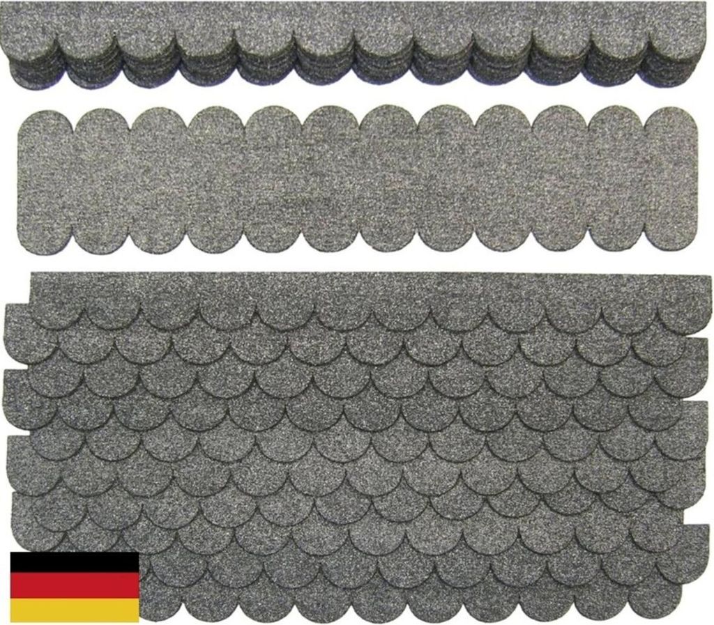 1 Set Dachschindeln Rund 41 mm grau