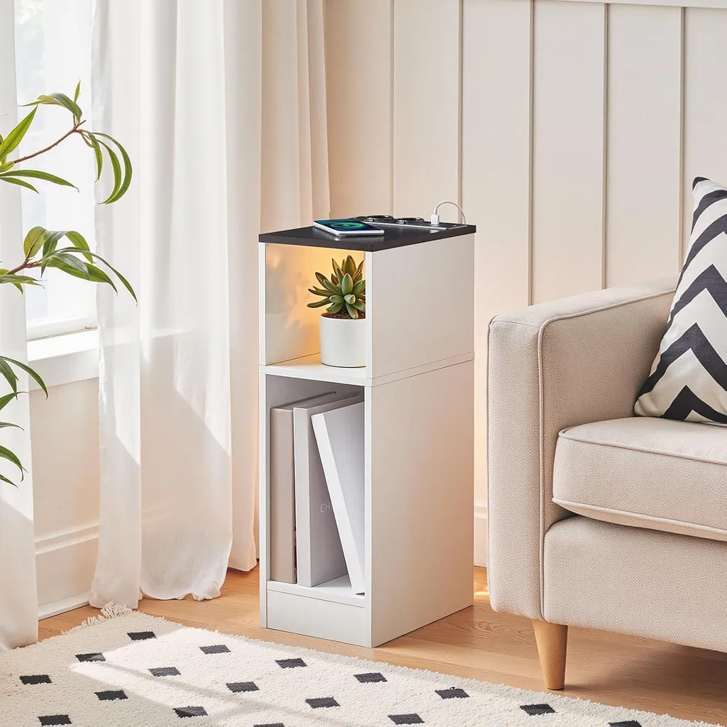 Table basse avec station de recharge USB et éclairage LED intégré - 5