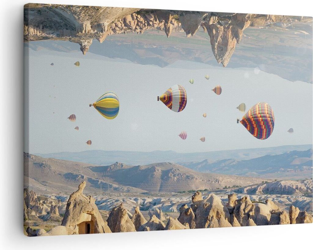 Bild auf Leinwand - Leinwandbild - Einteilig - Surrealismus Flug Luftballons - 70x50cm - Wand Bild - Wanddeko - Wandbilder - Leinwanddruck - Bilder...