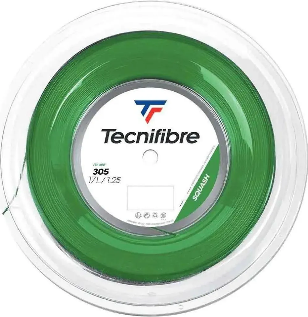 Tecnifibre 305 Cordage Squash Vert 1.25 mm Bobine 200m Puissance et Confort