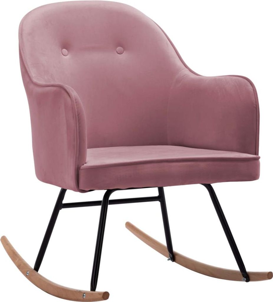 vidaXL Schaukelstuhl Rosa Samt Produktbild 