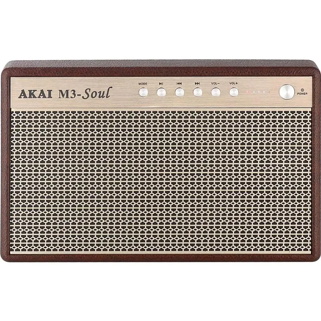 Akai M3 Soul Enceinte 20W avec Port USB et Finition Marron Vintage