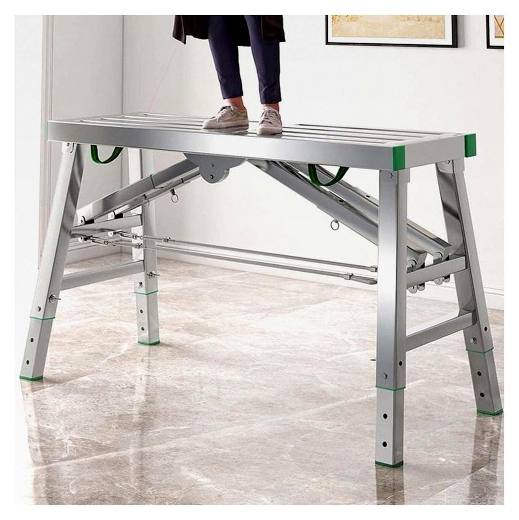 Klappbare Arbeitsbühne Tragbare, Verstellbare Gerüste Arbeitsplattform aus Stahl - Maximale Belastung 400 Kg