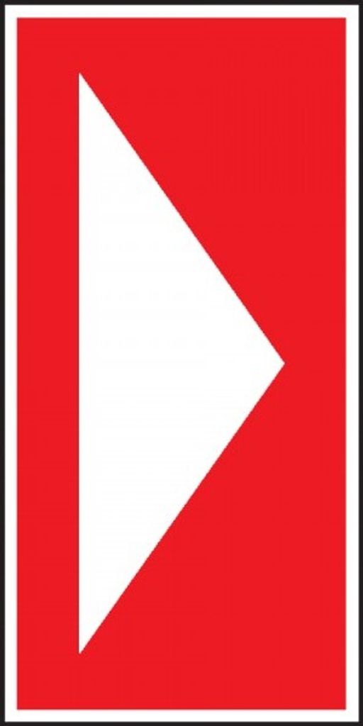 Dreifke Richtungsangabe gerade, DIN/TR 4844-4, rot, Kunststoff, 100x200mm