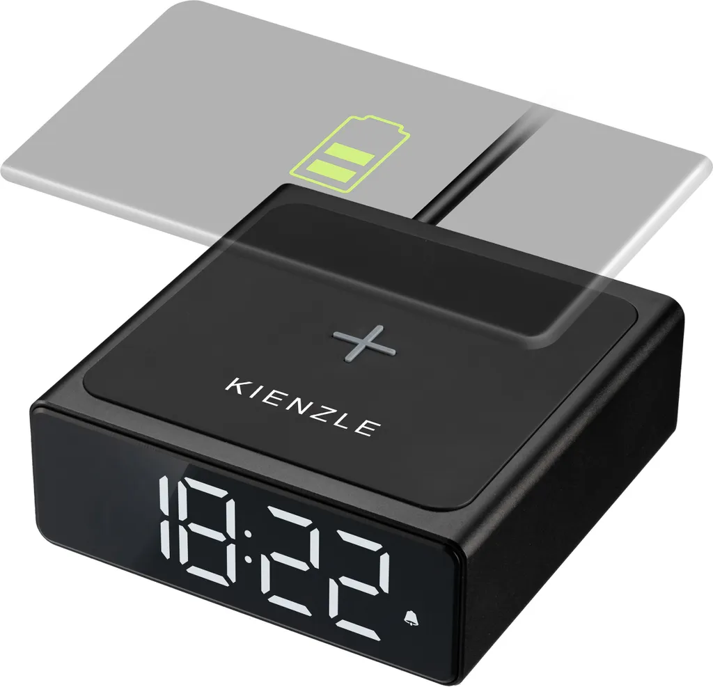 Réveil numérique KIENZLE avec station de charge sans fil et écran LED
