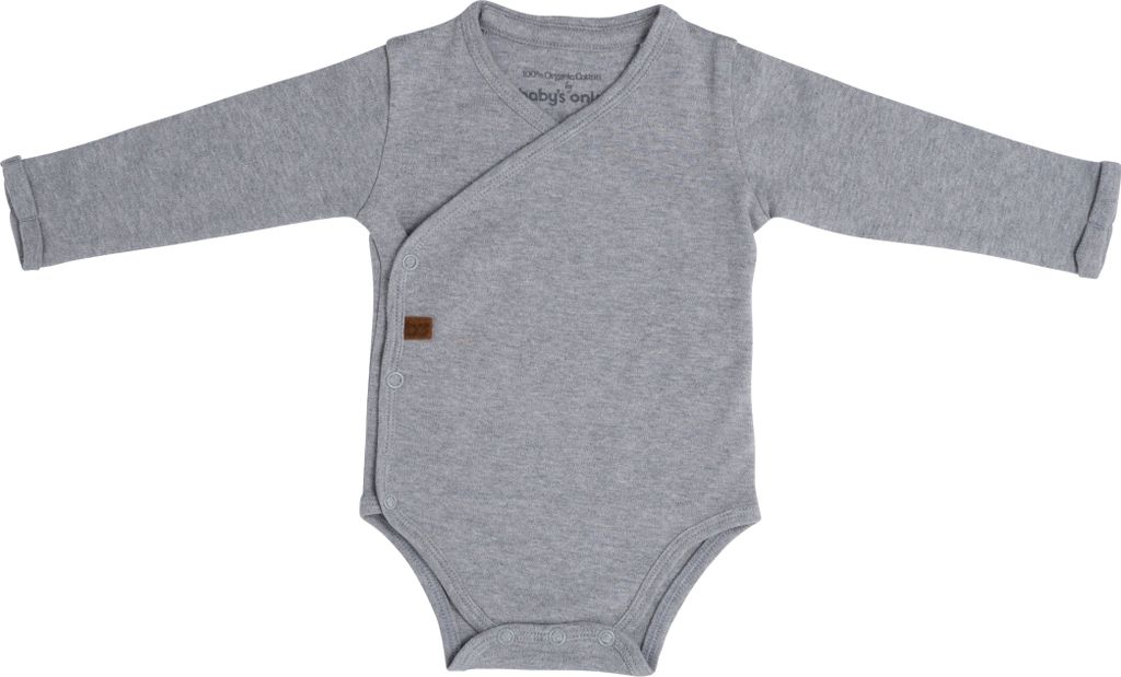 Baby's Only Baby Body langen Ärmeln Melange - Grau - 68 - 100% Baumwolle