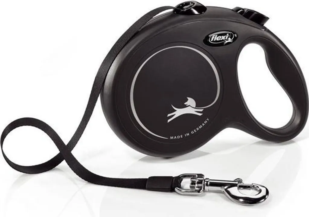 Guinzaglio Flexi Sangle S 5m Nero | Massima Sicurezza e Libertà 15kg