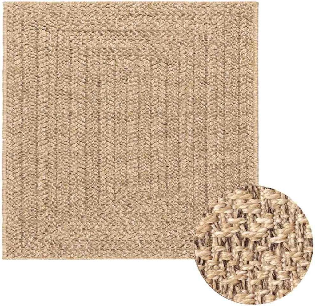 vidaXL Teppich ZIZUR 200x200 cm Jute-Optik Indoor und Outdoor