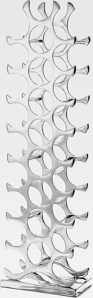 Weinregal Circle, 29x17x102 cm, Silber, Metall-Aluminium, modernes & platzsparendes Flaschenregal für 27 Weinflaschen, stilvolle Aufbewahrung & Pr...