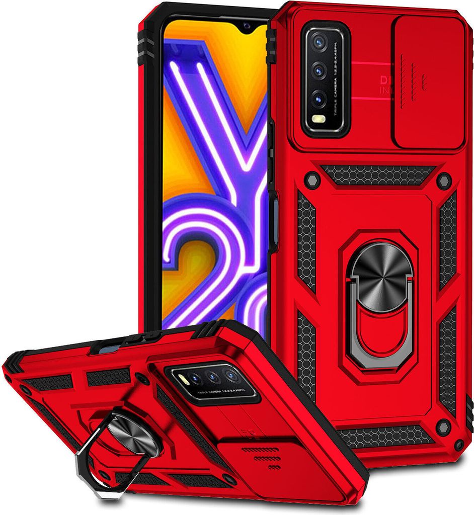 VIVO Y20 Hülle mit Schiebe Kamera Schutz und Ringhalter Produktbild 