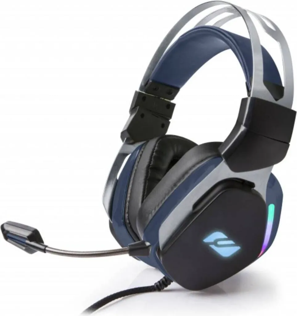 Muse M-230 GH Cuffie Stereo Gaming Blu: Audio 50mm e LED RGB