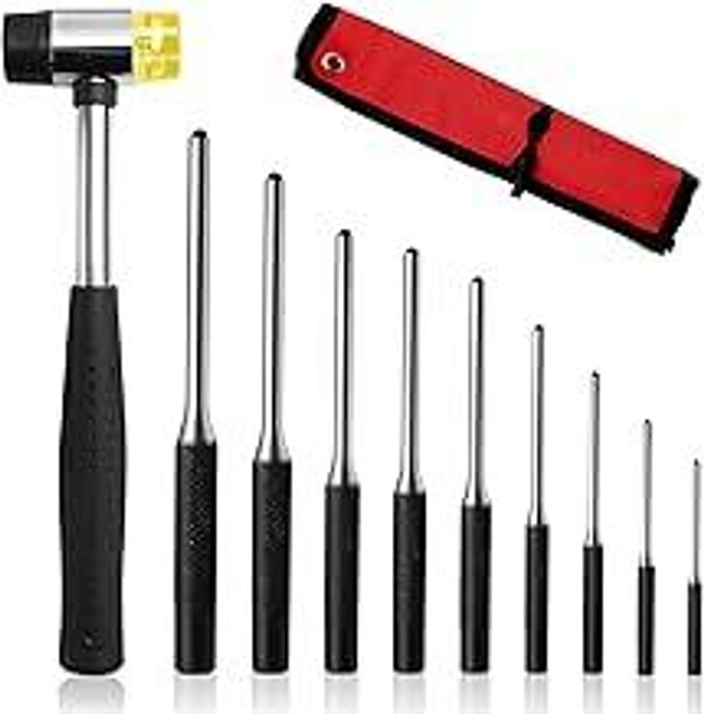 Splinttreiber Set 9-tlg. 1,5mm-8mm 40 CR-V Durchschlag Werkzeug Splintentreiber Satz Roll Pin Punch Set - 1/16 5/64 3/32 1/8 5/32 3/16 7/32 1/4 5/1...