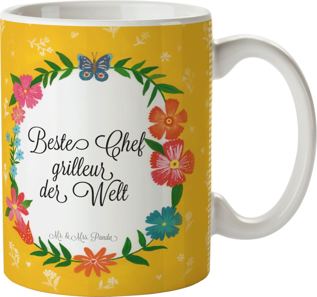 Mr. & Mrs. Panda Teetasse Chef grilleur - Geschenk, Diplom, Abschluss, Berufsschule, Kaffeetasse, Trinkbecher, Gratulation, bedruckt, Becher, Beruf...