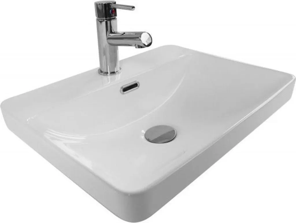 Vasque à encastrer rectangulaire blanche 48x37cm pour meuble de bain - 2