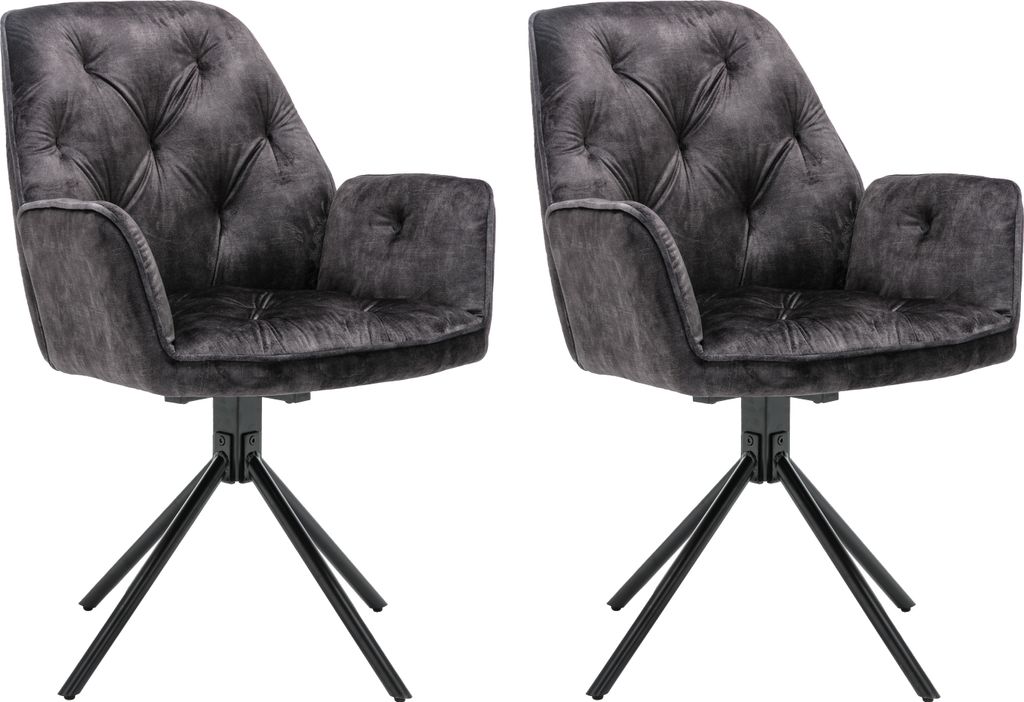 byLIVING Esszimmerstuhl 2er Set SARINA/ Vintage-Samt Produktbild 