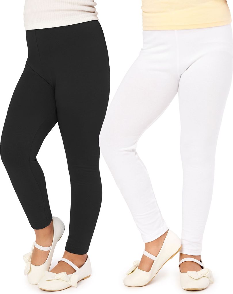 Merry Style Mädchen Lange Leggings aus Viskose 2 Pack MS10-130 (Schwarz/Weiß (2Pack), 122 cm).