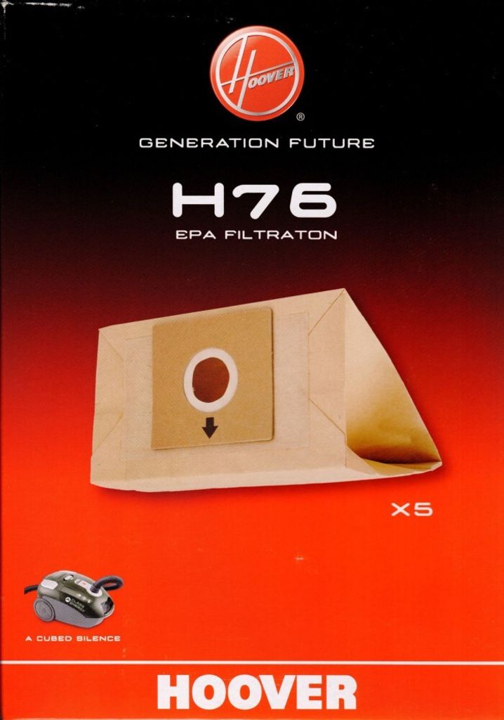 Hoover Staubsaugerbeutel, Staubbeutel H76 HEPA Filtration für Cubed Silence - Nr. 35601668