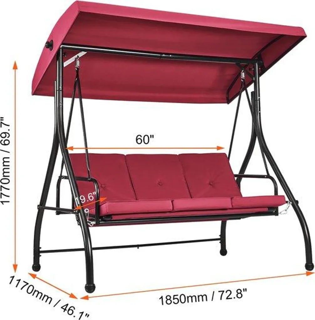 Banc de jardin 3 places pour terrasse et balcon avec protection pluie